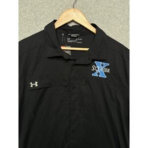 Under Armour Mens XL HeatGear Black St Xavier Button Up Shirt 1351360-001 NWT